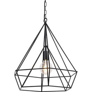 QAZQA karkass - Design Hanglamp eettafel - 1 lichts - Ø 51 cm - Zwart - Industrieel - Woonkamer | Slaapkamer | Keuken