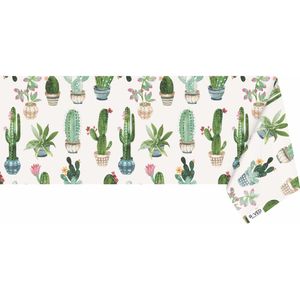 Raved Tafelzeil Cactussen  140 cm x  310 cm - Groen - PVC - Afwasbaar