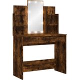 vidaXL - Kaptafel - met - LED-verlichting - 96x40x142 - cm - gerookt - eikenkleurig