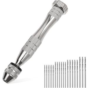 Handboorset met 21 Stuks Mini Precisie Boormachine en Spiral Borenset voor DIY Projecten