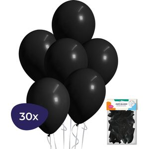 Ballonnen Set - Zwart - 30 Stuks - 27 CM - Latex - Geschikt voor Helium