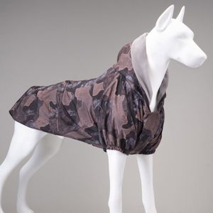 Lindo Dogs - Honden regenjas - Hondenjas - Hondenkleding - Regenjas voor honden - Fleece - Waterproof/Waterdicht - Poncho - Ghost - Bruin - Maat 2