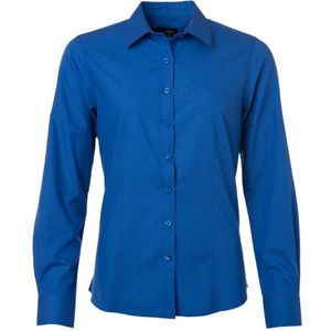 James and Nicholson Dames/dames Poplin-shirt met lange mouwen (Koningsblauw)