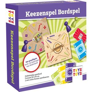 Keezenspel - Houtlook - Keezen bordspel - Dubbelzijdig - Keezen - 2 tot 6 Spelers - 50 x 50 cm