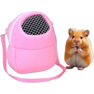 Hamster Transport Box, Transport Bag, Squirrels, Transport Bag, Rabbits, Breathable Hamster Bag for Small Pets Hamsters (Pink)