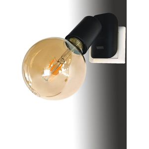 Trango stekkerlamp 11-059A incl. 1x 4 watt 2500K goud warmwit E27 LED-lamp in mat zwart *ANNA* fittinglamp, leeslamp, nachtlampje, wandlamp, keukenlamp, stekkerlamp