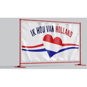Ik Hou Van Holland Spandoek Wit 150x300cm