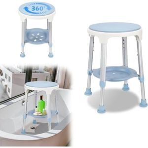 Badkruk - Badkamer kruk - Badkamerkruk - Blauw en Wit
