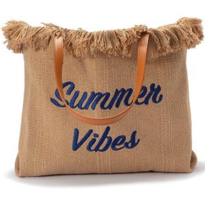 Strandtas summer vibes bruin