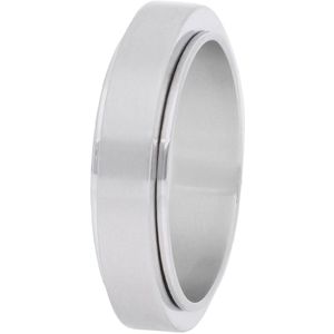 Lucardi Unisex Gerecycled stalen anxiety ring - Ring - Staal - Zilverkleurig - 17 / 53 mm