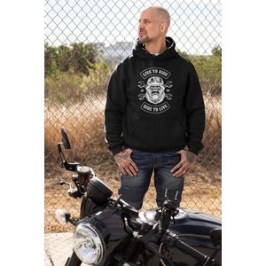 Rick & Rich biker Growling Monkey - Hoodie M - Ride to Live Hoodie - Heren biker Hoodie - Live to ride Hoodie - Hoodie met aap - Mannen biker Hoodie