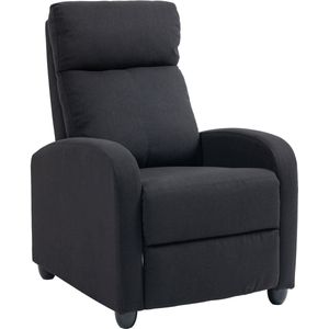 HOMCOM - Relaxfauteuil - met ligfunctie - Polyester - Zwart