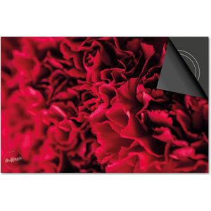 Inductie beschermer 76x51,5 - afdekplaat inductie mat - Dietrix Kookplaat beschermer - Exclusief - Flowers 15 - Pioen rood
