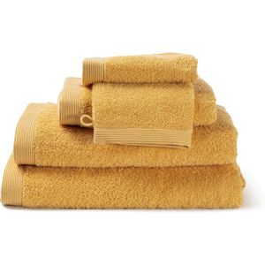 Casilin Handdoeken Set - 2 douchelakens (70x140cm) + 1 handdoek (50 x 100cm) + 2 washandjes - Oker - Geel