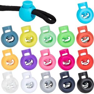 Cord Clip Cord Stopper Single Holes Spring Locks for Drawstring Clothes Backpack 16 Colours 80 Pieces - Colourful