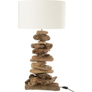 J-Line lamp + kap - hout - naturel/beige - small