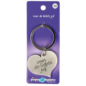 Hart sleutelhanger - Voor de liefste juf