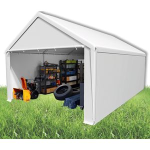 Opslagtent, industriële tent, PVC, waterdicht, scheurvast carport, garagetent - Wit - 4x6 m