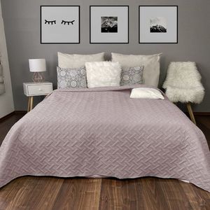 HOMELEVEL Bedsprei Bed & Sofa Dekbedovertrek Bedwieg Sofa Dag Deken Overtrek Bedovertrek XXL Deken Doek Oud roze Maat 220x200cm