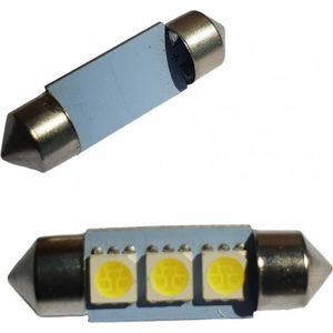 C5W autolamp 2 stuks | LED festoon 36mm | 3-SMD xenon wit 6000K | 12 Volt