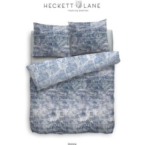 Heckettlane Monica- Dekbedovertrek - Velvet Touch - Eenpersoons - 140 x 200/220 - Blauw