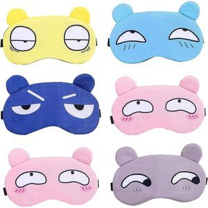 6 stuks grappige slaapmaskers voor kinderen - 100% huidvriendelijk zijde - geurneutraal - 99% lichtblokkerend - met verstelbare elastische band