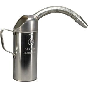 Maatbeker blik inclusief flexibele uitloop inhoud 1 liter zilver - PRESSOL 7642 metingsschaal Measuring cup