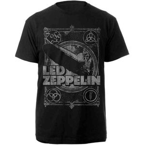 Led Zeppelin Heren Tshirt -M- Vintage Print LZ1 Zwart