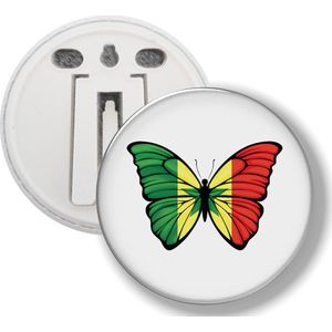 Button Met Clip - Vlinder Vlag Senegal