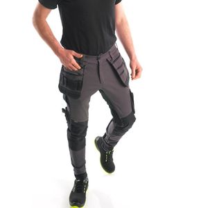 BITCO GARONNE Stretch Werkbroek Heren Grijs - Waterafstotende en Olieafstotende Kniebeschermerzakken Verstevigd met CORDURA®