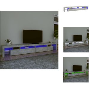 vidaXL TV-meubel - Bewerkt Hout - 290 x 36.5 x 40 cm - Met RGB LED-verlichting - Kast