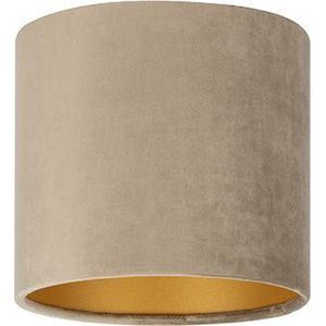 Uniqq Lampenkap velours taupe Ø 20 cm - 20 cm hoog