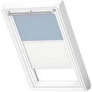 VELUX Origineel Verduisterend Rolgordijn Plus Plissé (DFD) Wit Kozijn, PK06, Light Blue