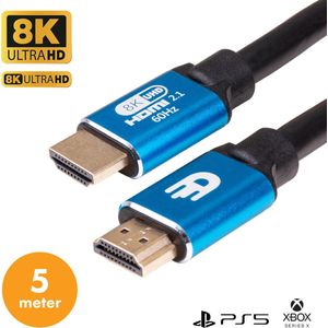 Drivv. Premium HDMI Kabel 2.1 - Ultra HD High Speed 8K - 4K 120hz - Xbox Series X & PS5 - 5 meter - Blauw