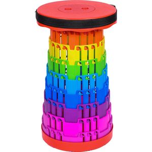 Alora opvouwbare kruk extra strong regenboog - telescopische kruk - 250 kg - inklapbare kruk - draagbaar - kampeerstoel - opstapkrukje