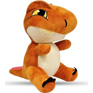 Dinosaurus Zittend (Bruin) Pluche Knuffel 24 cm - Speelgoed Dino World Parc Knuffels voor Kinderen Jongens Meisjes - T-Rex Plush Toy - Dragon Jurassic Draak Draken Dino's