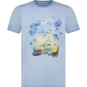 State of Art - T-Shirt Print Blauw - Heren - Maat L - Regular-fit