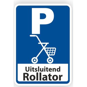 Rollators hier plaatsen verkeersbord sticker.