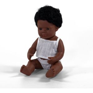 Miniland Babypop Afro-Amerikaanse Jongen 38cm