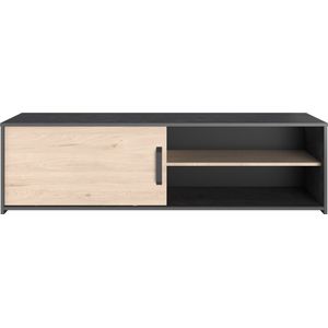 Tv-meubel Leandro 155cm - antraciet/eik