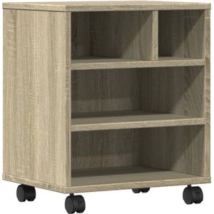 vidaXL Printerkastje - Printerkastjes - Bureau Organizer - Bureau Organiser - Printerkastje met wielen 41x32x48 cm sonoma eikenkleurig