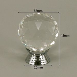 3 Stuks Meubelknop Kristal - Transparant & Zilver - 4.2*3.2 cm - Meubel Handgreep - Knop voor Kledingkast, Deur, Lade, Keukenkast