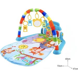 Starstation 3-in-1 Baby/Peuter Gym - Blauwe gym - Speelplezier - Piano Speelmat voor Baby's - Muziek Speelkleed met Ratelaar en Spiegel