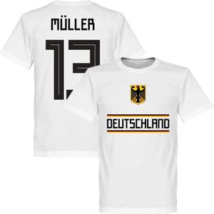 Duitsland Müller 13 Team T-Shirt - Wit - 5XL
