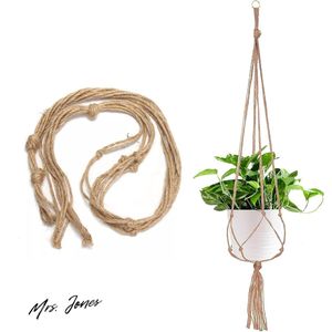 Mrs. Jones Macramé bloemenhanger katoenen touw hangpot plantenhouder hanger binnen buiten .