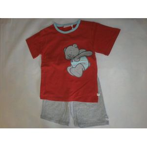 Noukie's - Pyjama - 2 delig - rood  / grijst  Nouky beer - 6 jaar  116