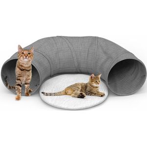 Vacht Vreugde Premium Kattentunnel - Kattenspeelgoed & Kattenspeeltjes - Veelzijdige Speeltunnel voor Grote, Zware Katten & Maine Coon - Interactieve Speelgoed Kat - Stimuleert Actief Spelen