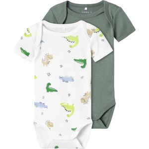 NAME IT NBMBODY 2P SS WILD LIME DINO NOOS Jongens Body - Maat 50