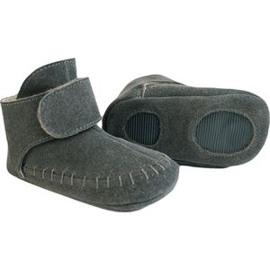 Lodger - Babyschoenen zachte zool leer maat 19 - grijs -12-15M - zachte zool