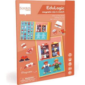 Scratch EduLogic Book: Mix&Match/AANKLEEDBEER 18,2x25,6x1,3cm (gesloten), 51,5x25,6x1cm (open), magnetisch, 3+